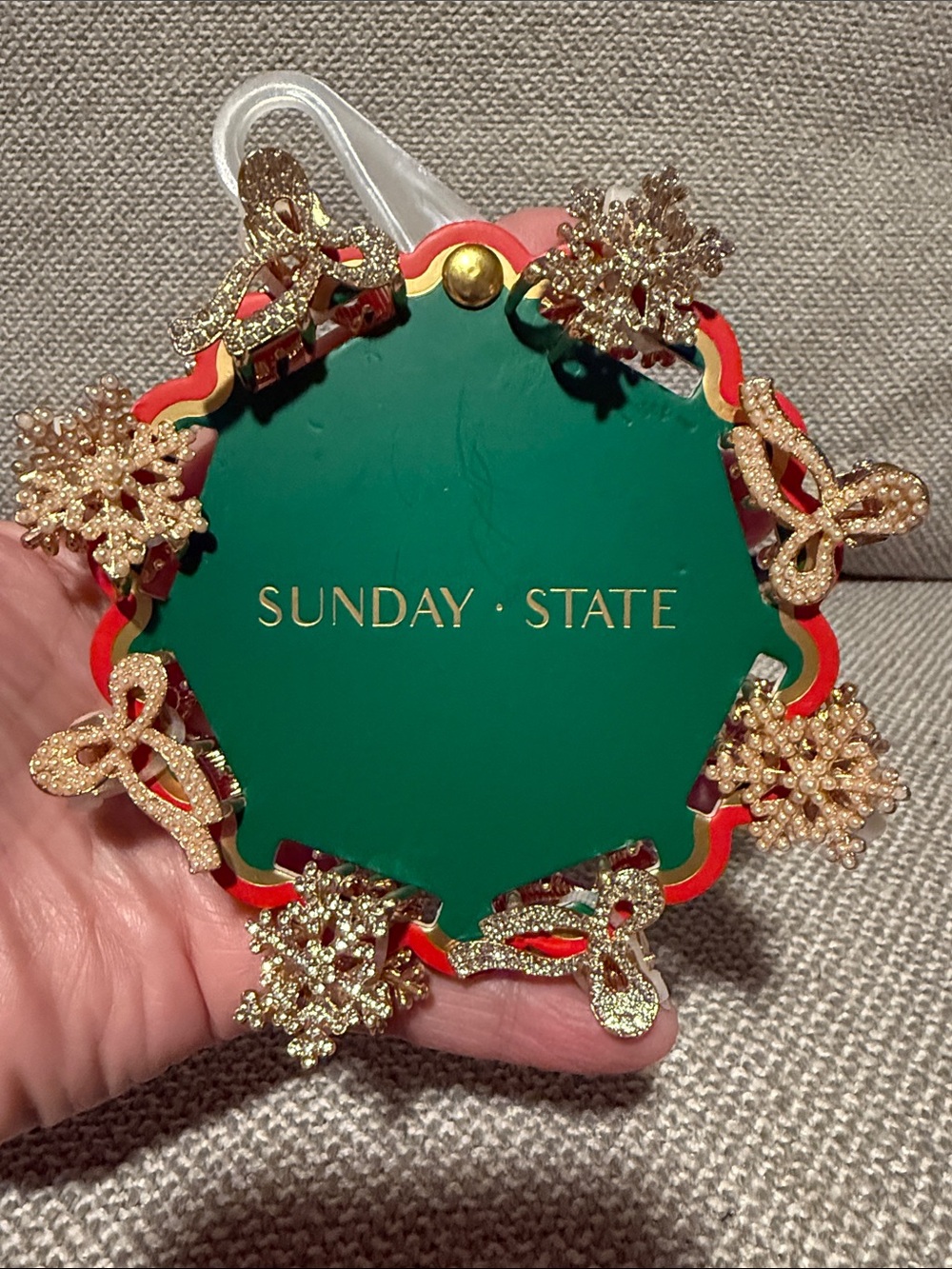 Metal hair clips bows and snowflakes set of 8